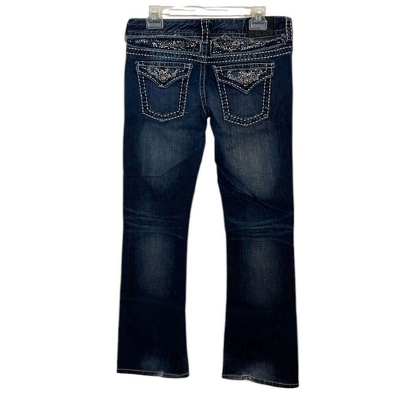 Y2K Maurices Premium Low Rise Bootcut Jeans, bedazzled, size 7/8 - Picture 1 of 11